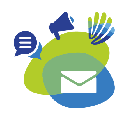 Collage of email and communication icons